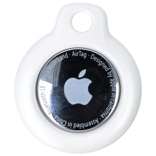 Etui Bizon Case Locator Keychain do Apple AirTag białe