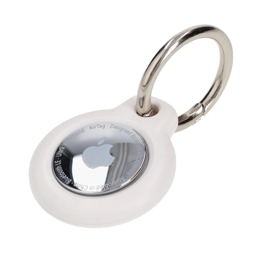 Etui Bizon Case Locator Keychain do Apple AirTag białe
