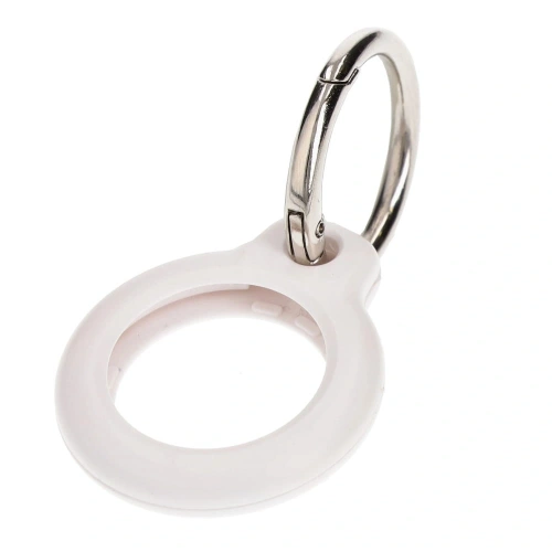 Etui Bizon Case Locator Keychain do Apple AirTag białe