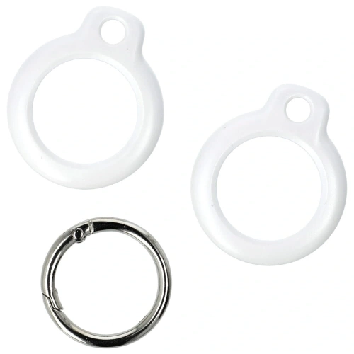 Etui Bizon Case Locator Keychain do Apple AirTag białe