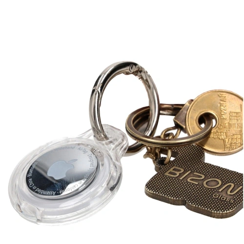 Etui Bizon Case Locator Keychain do Apple AirTag przezroczyste
