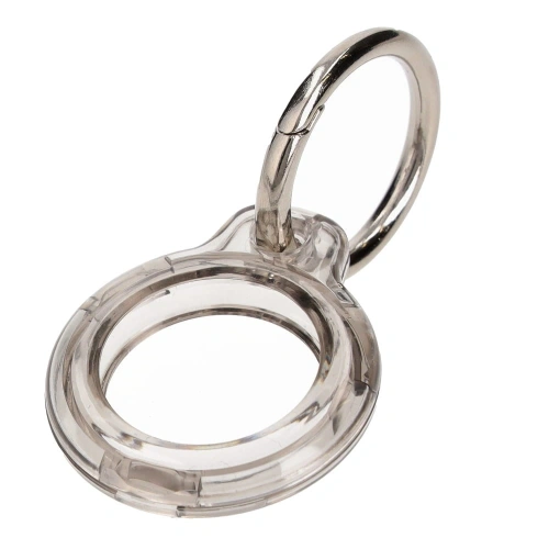 Etui Bizon Case Locator Keychain do Apple AirTag przezroczysto-czarne