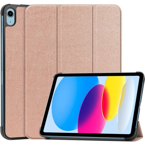 Etui Bizon Case Tab Croc do Apple iPad 10 10.9 2022 różowozłote