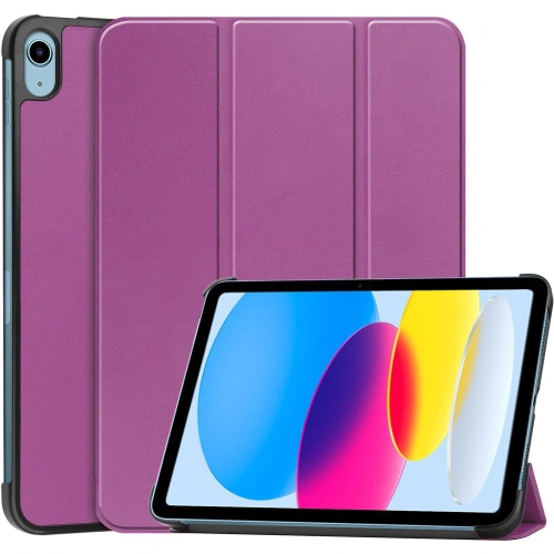 Etui Bizon Case Tab Croc do Apple iPad 10 10.9 2022 ciemnofioletowe