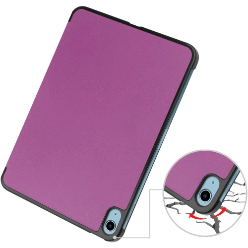 Etui Bizon Case Tab Croc do Apple iPad 10 10.9 2022 ciemnofioletowe