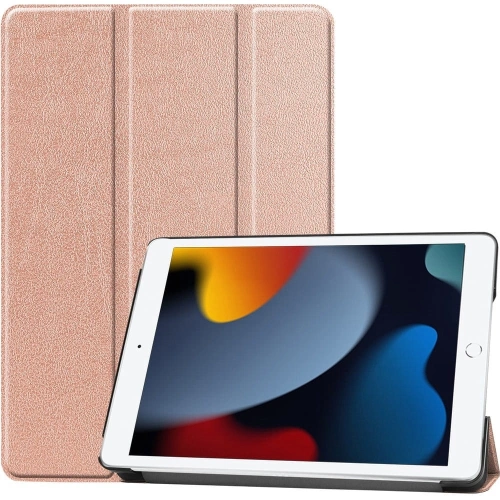 Etui Bizon Case Tab Croc do Apple iPad 9/8/7 10.2 2021/2020/2019 różowozłote