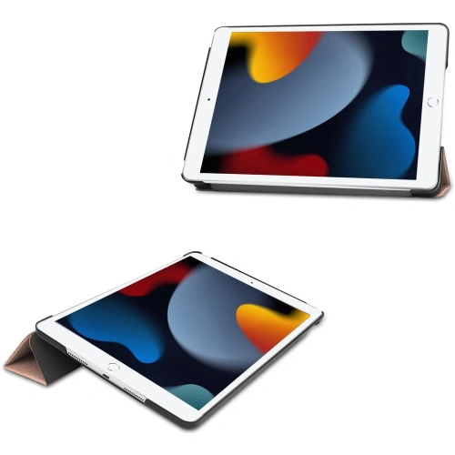 Etui Bizon Case Tab Croc do Apple iPad 9/8/7 10.2 2021/2020/2019 różowozłote