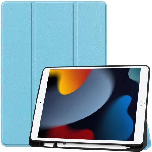 Etui Bizon Case Tab Lizard do Apple iPad 9/8/7 10.2 2021/2020/2019 błękitne