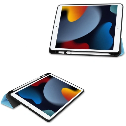 Etui Bizon Case Tab Lizard do Apple iPad 9/8/7 10.2 2021/2020/2019 błękitne