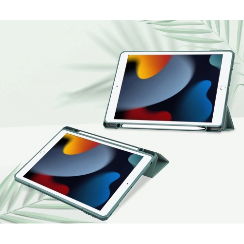 Etui Bizon Case Tab Clear Matt do Apple iPad 9/8/7 10.2 2021/2020/2019 ciemnozielone