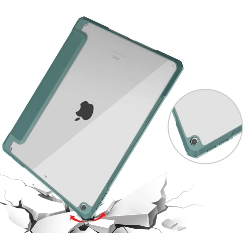 Etui Bizon Case Tab Clear Matt do Apple iPad 9/8/7 10.2 2021/2020/2019 ciemnozielone