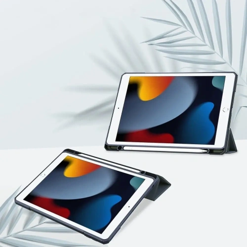 Etui Bizon Case Tab Clear Matt do Apple iPad 9/8/7 10.2 2021/2020/2019 granatowe