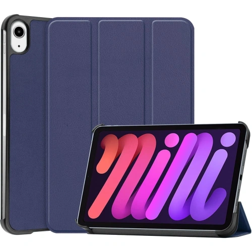 Etui Bizon Case Tab Croc do Apple iPad Mini (A17 Pro) 2024 / iPad Mini 6 2021 granatowe
