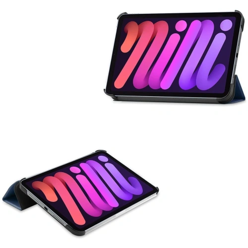Etui Bizon Case Tab Croc do Apple iPad Mini (A17 Pro) 2024 / iPad Mini 6 2021 granatowe