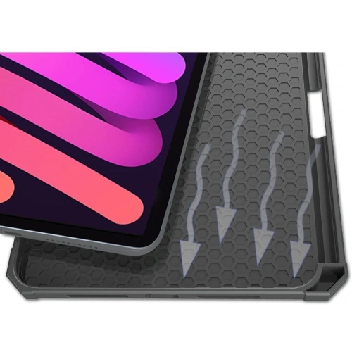 Etui Bizon Case Tab Lizard do Apple iPad Mini (A17 Pro) 2024 / iPad Mini 6 2021 różowozłote