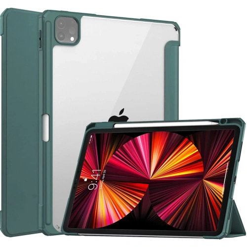 Etui Bizon Case Tab Clear Matt do Apple iPad Pro 11 2022/2021/2020/2018 ciemnozielone