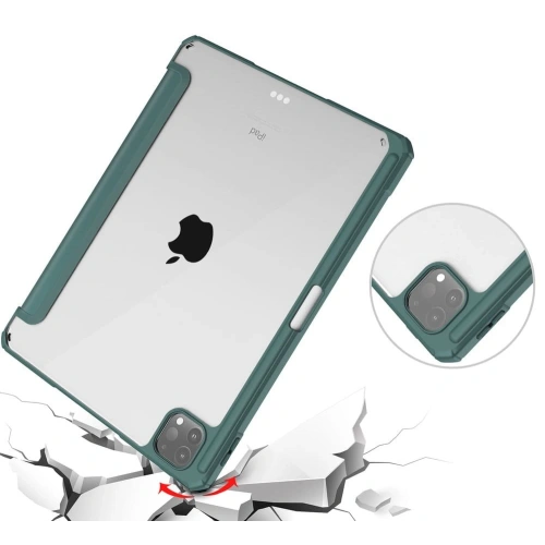 Etui Bizon Case Tab Clear Matt do Apple iPad Pro 11 2022/2021/2020/2018 ciemnozielone