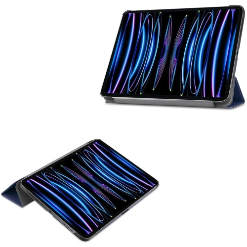 Etui Bizon Case Tab Croc do Apple iPad Pro 11 2022/2021/2020/2018 granatowe