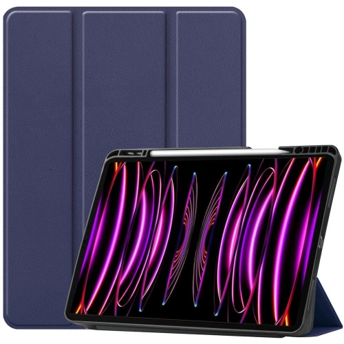 Etui Bizon Case Tab Lizard do Apple iPad Pro 12.9 2022/2021/2020/2018 granatowe