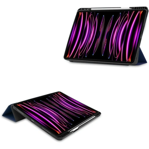 Etui Bizon Case Tab Lizard do Apple iPad Pro 12.9 2022/2021/2020/2018 granatowe