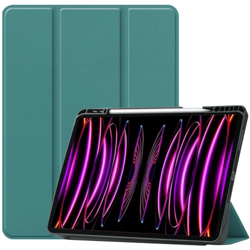 Etui Bizon Case Tab Lizard do Apple iPad Pro 12.9 2022/2021/2020/2018 ciemnozielone