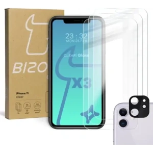 Hurtownia GSM - Tvrzené sklo Bizon Glass Clear - 3 ks + objektiv Apple iPhone 11 - BIZ93 - {ean13} - Hurt