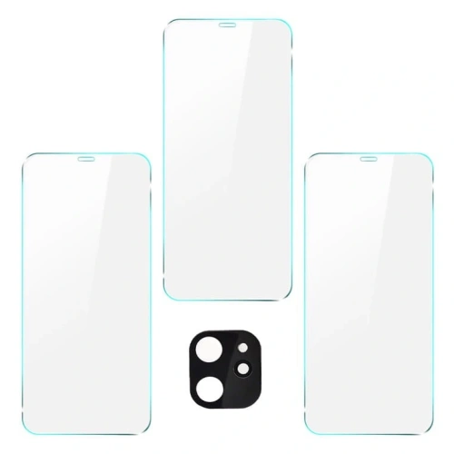 Szkło hartowane Bizon Glass Clear - 3 szt. + obiektyw Apple iPhone 11
