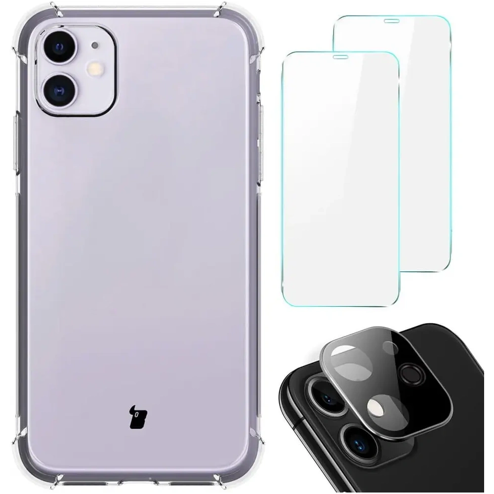 Wholesale Bizon Case Clear Pack case + 2x screen glass + lens glass Apple iPhone 11 clear - BIZ94 - {ean13} - Hurt