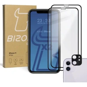 Hurtownia GSM - Tvrzené sklo Bizon Glass Edge CF - [2 PACK] + ochrana na objektiv Apple iPhone 11 černé - BIZ95 - {ean13} - Hurt