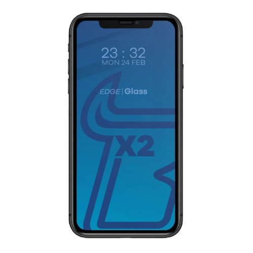 Szkło hartowane Bizon Glass Edge CF - [2 PACK] + ochrona na obiektyw Apple iPhone 11 czarne