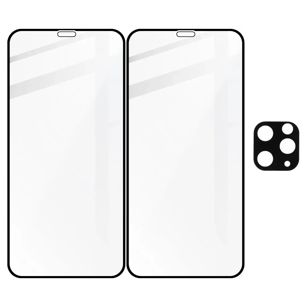 Hurtownia GSM - Bizon Glass Edge edzett üveg - [2 PACK] + lencsevédő Apple iPhone 11 Pro fekete - BIZ98 - {ean13} - Hurt