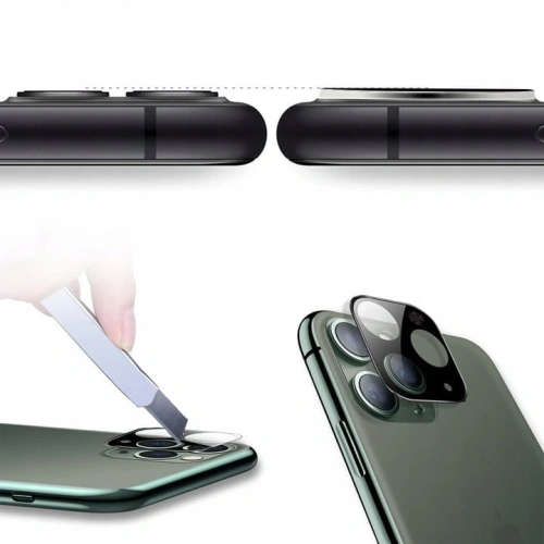 Szkło hartowane Bizon Glass Edge - [2 PACK] + ochrona na obiektyw Apple iPhone 11 Pro czarne