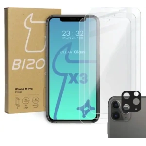 Hurtownia GSM - Tvrzené sklo Bizon Glass Clear - 3 ks + objektiv Apple iPhone 11 Pro - BIZ99 - {ean13} - Hurt