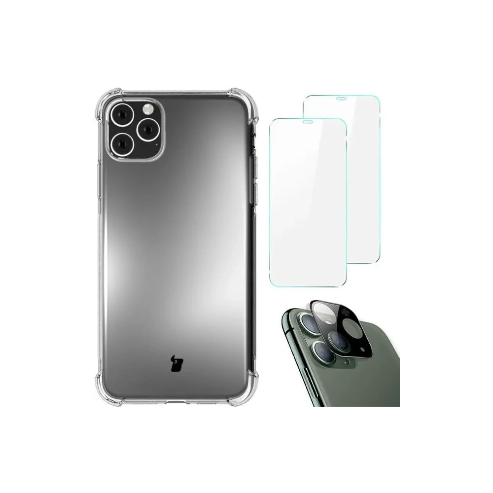 Wholesale Bizon Case Clear Pack case + 2x screen glass + lens glass Apple iPhone 11 Pro clear - BIZ104 - {ean13} - Hurt