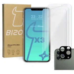 Wholesale Bizon Glass Clear tempered glass - 3 pcs. + lens glass Apple iPhone 11 Pro Max - BIZ107 - {ean13} - Hurt