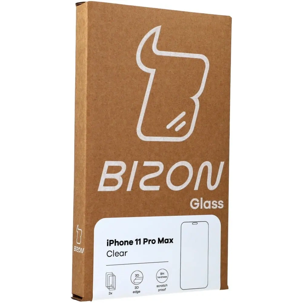 Hurtownia GSM - Bizon üveg Átlátszó edzett üveg - 3 db. + lencse üveg Apple iPhone 11 Pro Max - BIZ107 - {ean13} - Hurt