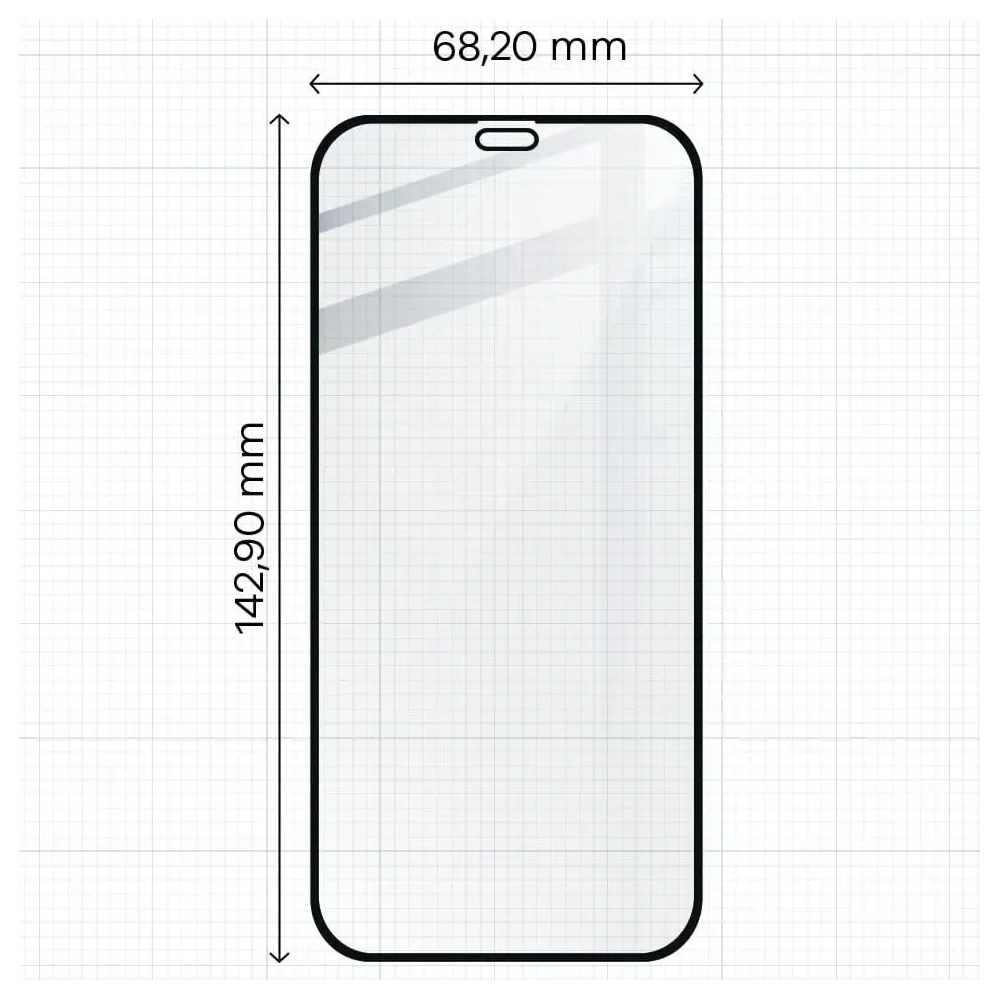 Hurtownia GSM - Tvrdé sklo Bizon Glass Edge CF - [2 PACK] + ochrana na objektiv Apple iPhone 12 černé - BIZ117 - {ean13} - Hurt