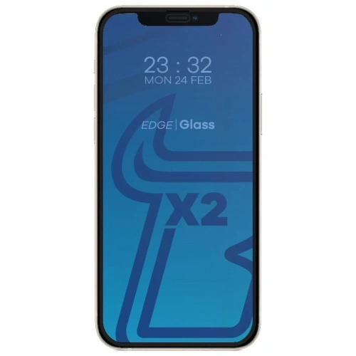 Szkło hartowane Bizon Glass Edge CF - [2 PACK] + ochrona na obiektyw Apple iPhone 12 czarne