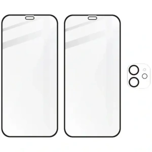 Hurtownia GSM - Tvrdé sklo Bizon Glass Edge CF - [2 PACK] + ochrana na objektiv Apple iPhone 12 černé - BIZ117 - {ean13} - Hurt