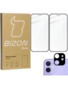 Bizon Glass Edge CF sticlă temperată - [2 PACK] + protecție pentru lentile Apple iPhone 12 Mini negru