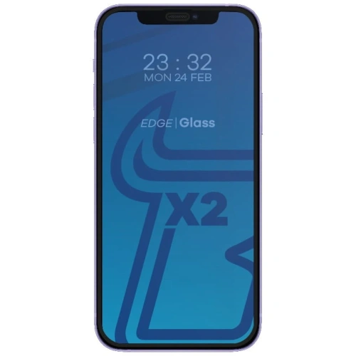 Szkło hartowane Bizon Glass Edge CF - [2 PACK] + ochrona na obiektyw Apple iPhone 12 Mini czarne