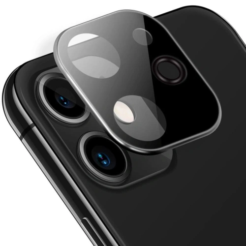 Szkło hartowane Bizon Glass Edge CF - [2 PACK] + ochrona na obiektyw Apple iPhone 12 Mini czarne