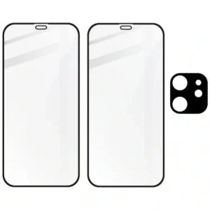 Hurtownia GSM - Bizon Glass Edge CF edzett üveg - [2 CSOMAG] + lencsevédő Apple iPhone 12 Mini fekete - BIZ119 - {ean13} - Hurt