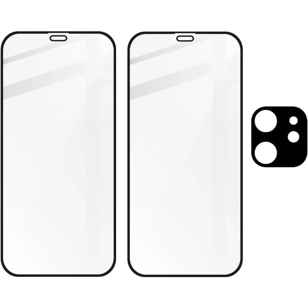 Hurtownia GSM - Bizon Glass Edge CF edzett üveg - [2 CSOMAG] + lencsevédő Apple iPhone 12 Mini fekete - BIZ119 - {ean13} - Hurt
