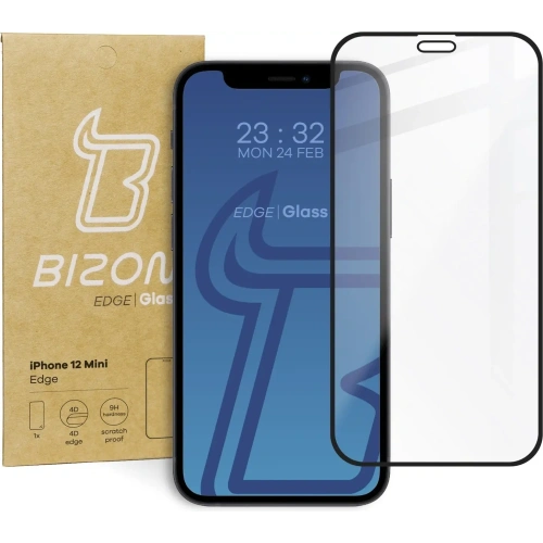Szkło hartowane Bizon Glass Edge do Apple iPhone 12 Mini czarne