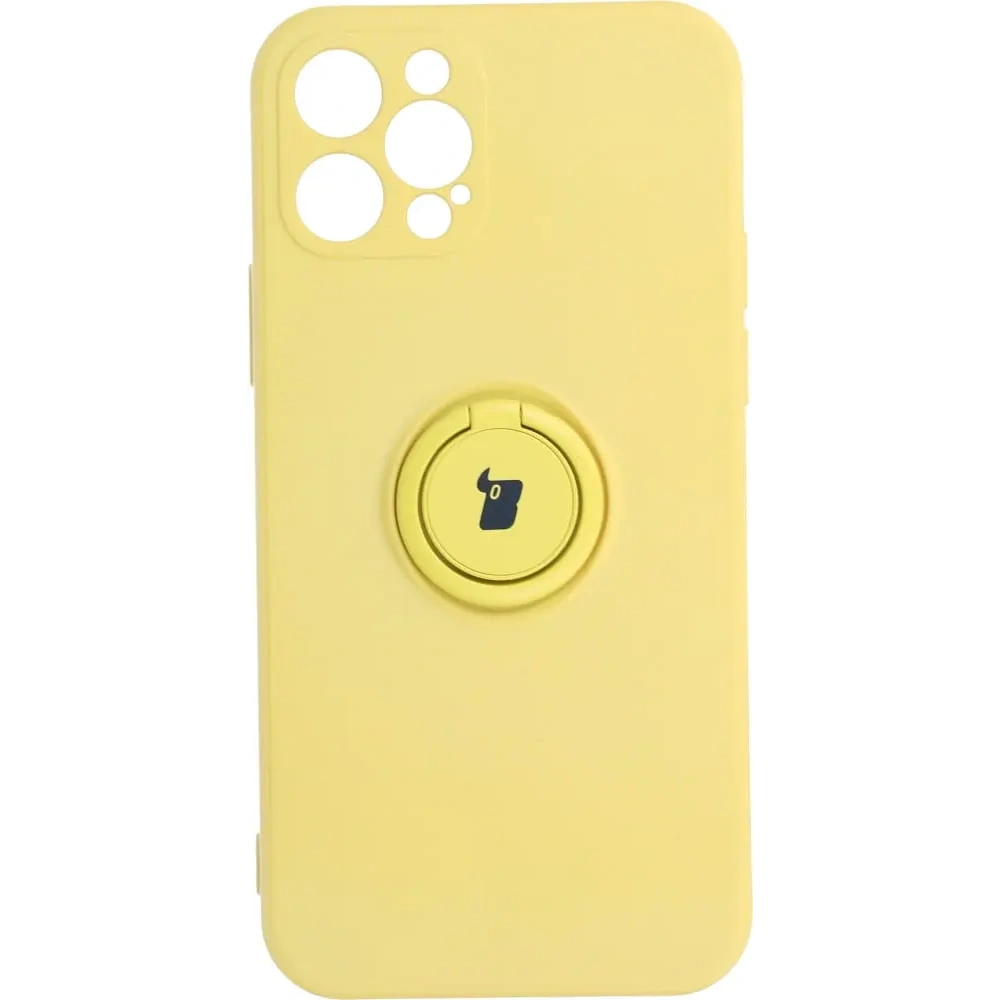 Hurtownia GSM - Etui Bizon Case Silicone Ring do Apple iPhone 12 Pro żółte - BIZ124 - {ean13} - Hurt