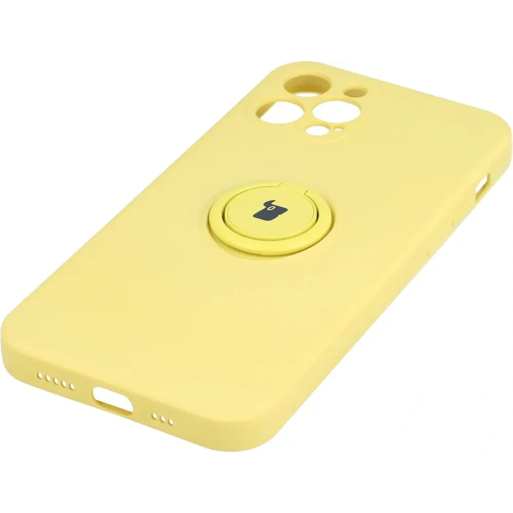 Hurtownia GSM - Etui Bizon Case Silicone Ring do Apple iPhone 12 Pro żółte - BIZ124 - {ean13} - Hurt