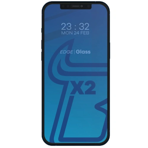Szkło hartowane Bizon Glass Edge CF - [2 PACK] + ochrona na obiektyw Apple iPhone 12 Pro czarne