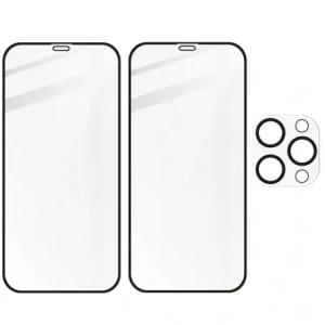 Hurtownia GSM - Bizon Glass Edge CF edzett üveg - [2 PACK] + lencsevédő Apple iPhone 12 Pro fekete - BIZ127 - {ean13} - Hurt