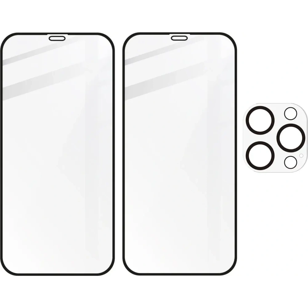 Hurtownia GSM - Tvrzené sklo Bizon Glass Edge CF - [2 PACK] + ochrana objektivu Apple iPhone 12 Pro černé - BIZ127 - {ean13} - Hurt